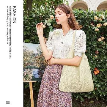 Hatisan Crochet Beach Tote Bag - Aesthetic Women's Bag