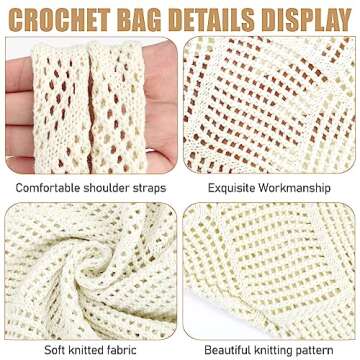 Hatisan Crochet Beach Tote Bag - Aesthetic Women's Bag