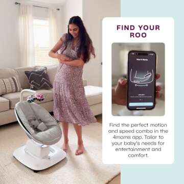 4moms MamaRoo Multi-Motion Baby Swing, Bluetooth Enabled with 5 Unique Motions, Black