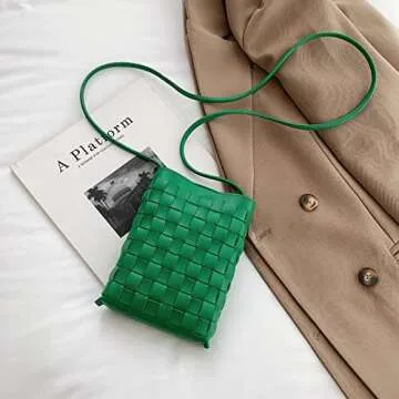 ONE2MAY Woven Small Crossbody Cell Phone Bag for Women