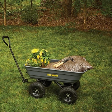 True Temper Poly Garden Cart Wagon with EZ Dump Design