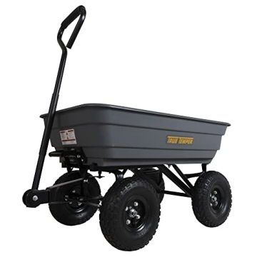 True Temper Poly Garden Cart Wagon with EZ Dump Design