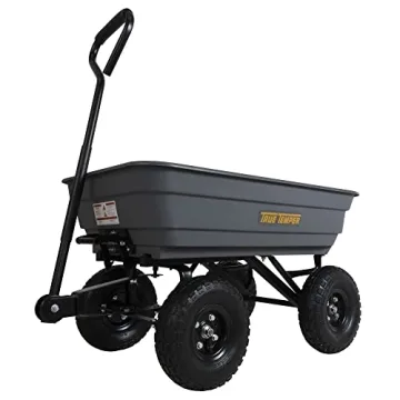 True Temper Poly Garden Cart Wagon with EZ Dump Design