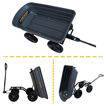True Temper Poly Garden Cart Wagon with EZ Dump Design