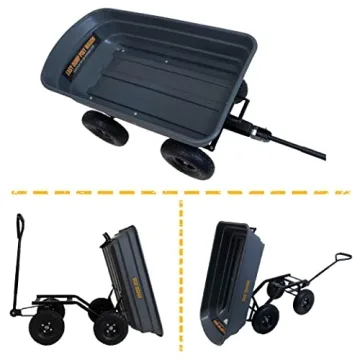 True Temper Poly Garden Cart Wagon with EZ Dump Design