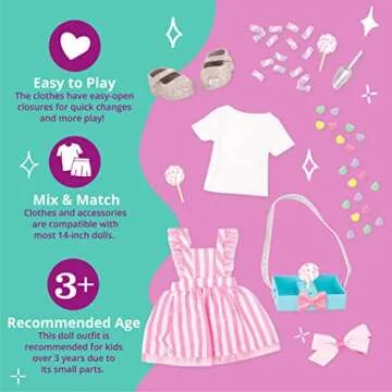 Glitter Girls - A Scoop of Yummy Treats Outfit -14-inch Doll Clothes - Toys, Clothes and Accessories for Girls 3-Year-Old and Up