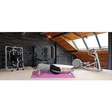 Mind Reader All Purpose Extra Thick Yoga Mat Fitness & Exercise Mats with Carrying Strap, High Densi...