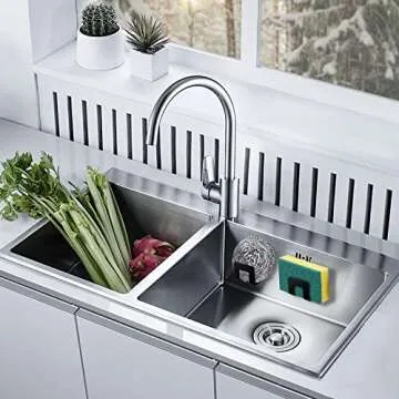 Durable SUS304 Stainless Steel Sink Sponge Holder for Kitchen
