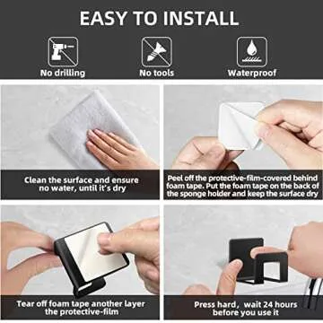 Durable SUS304 Stainless Steel Sink Sponge Holder for Kitchen