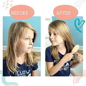 Baby Hair Brush and Comb Set for Newborn and Toddler Boy or Girl - Wooden Baby Hair Brush with Soft Goat Bristles for Cradle Cap