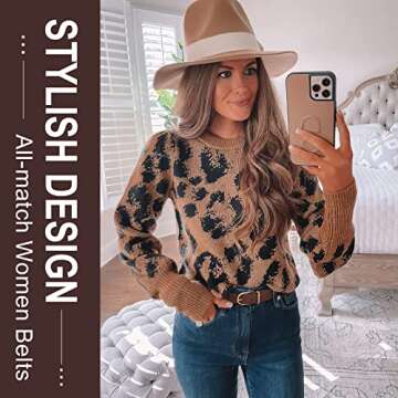 VONMELLI 3 Pack Women's Belts for Jeans Pants Fashion Gold Buckle Ladies Dress Belt Black Coffee Beige S