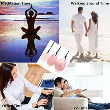 TOP-VRA Yoni Eggs Jade Stone Egg Yoni Egg, GIA Certified,Eggs Stones 3PCS Crystal Chakra Healing Yoga Exercise Eggs to Train PC Muscles for Women Exercise (Rose Quartz)