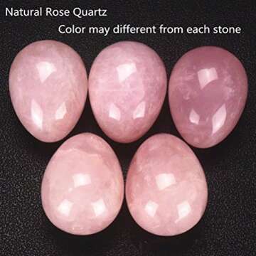 TOP-VRA Yoni Eggs Jade Stone Egg Yoni Egg, GIA Certified,Eggs Stones 3PCS Crystal Chakra Healing Yoga Exercise Eggs to Train PC Muscles for Women Exercise (Rose Quartz)