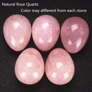 TOP-VRA Yoni Eggs Jade Stone Egg Yoni Egg, GIA Certified,Eggs Stones 3PCS Crystal Chakra Healing Yoga Exercise Eggs to Train PC Muscles for Women Exercise (Rose Quartz)