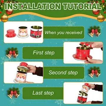 Whaline Christmas Food Tin Box Set 3D Santa and Nutcracker