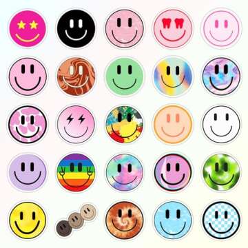 50PCS Smiling Stickers, Cute Water Bottle Stickers for Kids, for Teaching Rewards, Notebooks, Statio...