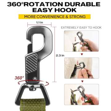 Fida 6 FT Heavy Duty Dog Leash with 2 Comfortable Padded Handles, Traffic Handle & Advanced Easy Snap Hook, Reflective Walking Lead for Large, Medium & Small Breed, Green