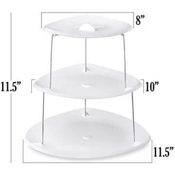 Masirs 3-Tier Collapsible Serving Tray for Elegant Entertaining