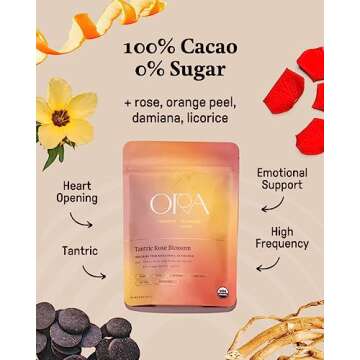 ORA Ceremonial Cacao - Tantric Rose Blossom - 100% Organic