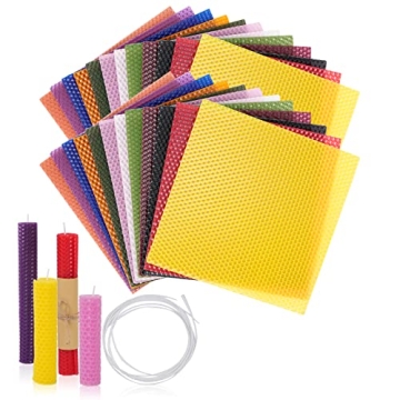 Thleunei Beeswax Sheets for Candle Making - Beeswax Candle Making Kit for Kids-Christmas Candle Maki...