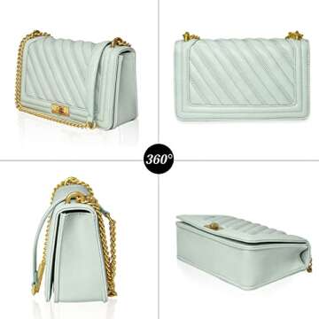 Anna&Yoyo Quilted Crossbody Bags for Women, Lightweight PU Leather Lady Shoulder Purses, Trendy Desi...