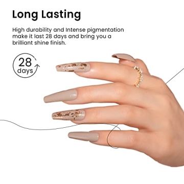 MAYCHAO Neutral Nude Gel Nail Polish Long-Lasting Shine