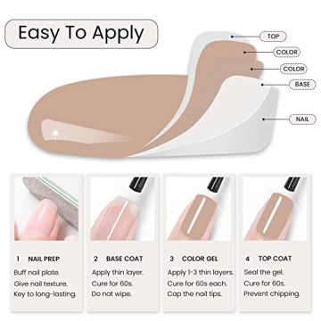 MAYCHAO Neutral Nude Gel Nail Polish Long-Lasting Shine