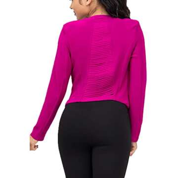 Michel Women Casual Open Front Blazer Cardigan Jacket with Plus Size (1XL ~ 2XL)