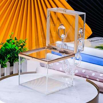 Women's Clear Acrylic Clutch Purse Cute Evening Bag Party Travel Jelly Square Box Chain Handbag Medium