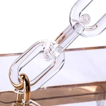 Women's Clear Acrylic Clutch Purse Cute Evening Bag Party Travel Jelly Square Box Chain Handbag Medium