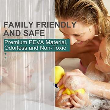 AmazerBath Clear Shower Curtain 78 Inches Long Shower Curtain Plastic, Premium PEVA Shower Curtain H...