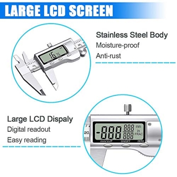 Professional Stainless Steel Digital Caliper with LCD