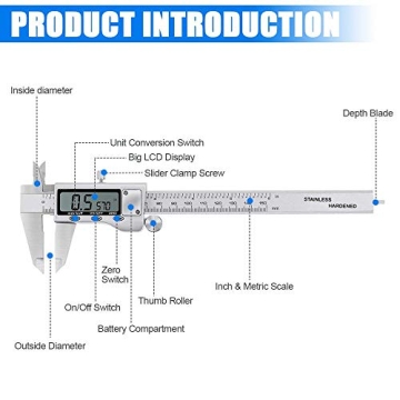 Professional Stainless Steel Digital Caliper with LCD