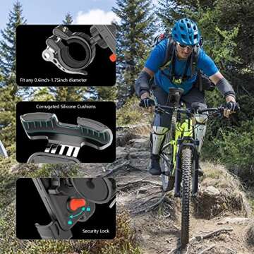 Marspeeder Bike Motorcycle Phone Mount,[Super Stable Metal] Bike Motorcycle Phone Holder with Securi...