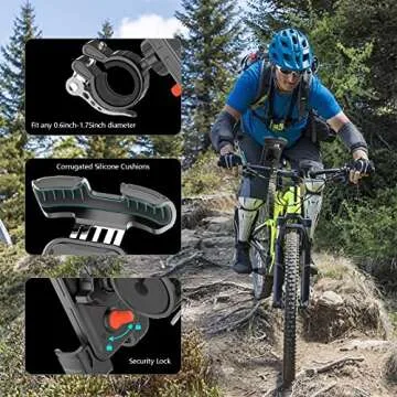 Marspeeder Bike Motorcycle Phone Mount with Security Lock and Adjustable Clip