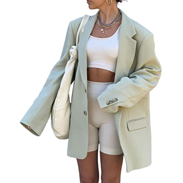 Grlasen Women Casual Elegant Long Sleeve Oversized Lapel Blazers Open Front Solid Work Office Jacket...