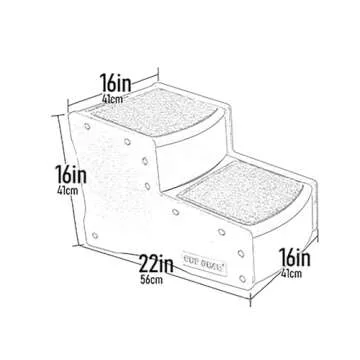 Pet Gear Easy Step II Pet Stairs, 2 Step for Cats/Dogs up to 150 Pounds, Portable, Removable Washable Carpet Tread, No Tools Required, Available in 5 Colors