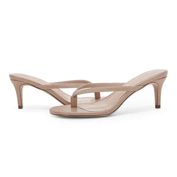 Coutgo Women's Kitten Heel Slide Sandals - Comfort Meets Style