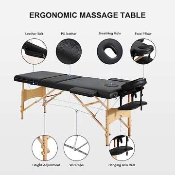 Careboda Professional Portable Massage Table with Accessories