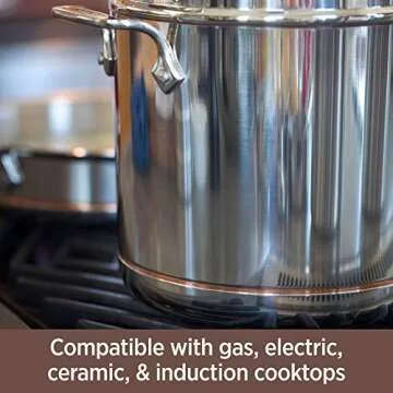 All-Clad Copper Core 5-Ply Stainless Steel Cookware Set 10 Piece Induction Oven Broiler Safe 600F Pots and Pans Silver
