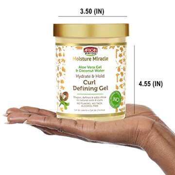 African Pride Moisture Miracle Hydrate & Hold Curl Defining Hair Gel (3 Pack), For Natural Coils & Curls, Hydrates & Controls Frizz, 18 oz