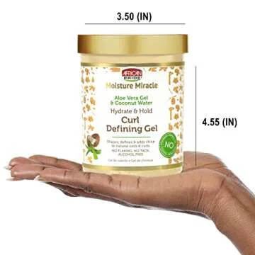 African Pride Moisture Miracle Hydrate & Hold Curl Defining Hair Gel (3 Pack), For Natural Coils & Curls, Hydrates & Controls Frizz, 18 oz