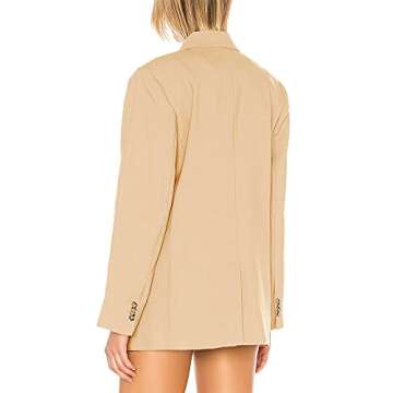 Taodou Womens Casual Blazers Oversized Open Front Peak Collar Buttons Work Office Jacket