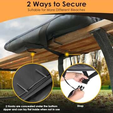 HOPERAN 23" Dual-Sided Heated Stadium Seats for Bleachers with Back Support, 3 Levels Heating Stadium Seating for Bleachers Seat with Backrest, 5 Pockets Portable Stadium Chair for Outdoor Sports