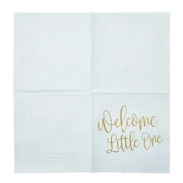 BLUE PANDA Baby Shower Napkins - 50-Pack Pink Gold Foil Decor