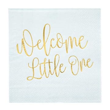 BLUE PANDA Baby Shower Napkins - 50-Pack Pink Gold Foil Decor