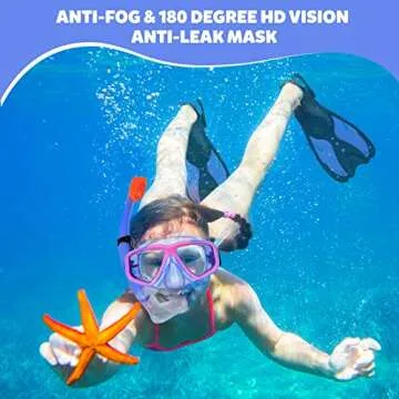 KUYOU Snorkel Kids Snorkel Set, Anti-Fog Full Dry Top Child Snorkeling Package, Diving Mask and Snorkel Gear Set for Kids Youth Boys Girls Junior Age 7-16 (Violet)