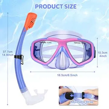 KUYOU Snorkel Kids Snorkel Set, Anti-Fog Full Dry Top Child Snorkeling Package, Diving Mask and Snorkel Gear Set for Kids Youth Boys Girls Junior Age 7-16 (Violet)