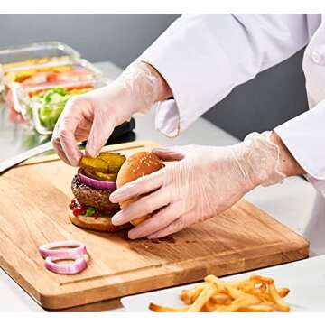 Durable Care Plus Disposable Vinyl Gloves for Cooking