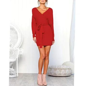 Shop Mansy Sexy Cocktail Batwing Mini Dress Red